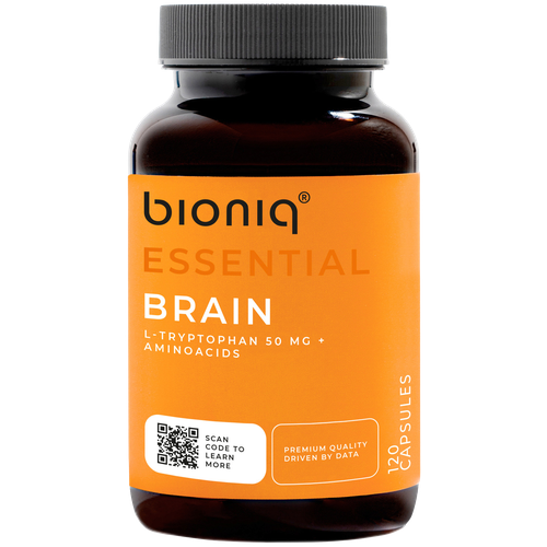 Купить Bioniq Essential Brain Комплекс L-Триптофан 50 мг для повышения продуктивности мозга капсулы по 600 мг, 120 шт, Сибфармконтракт
