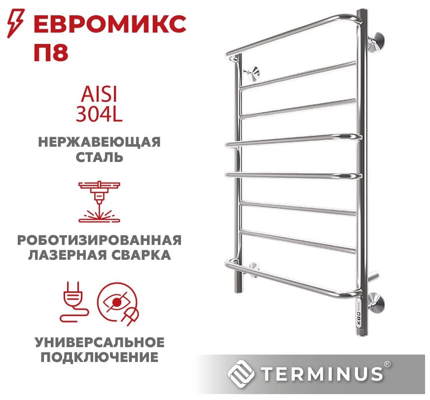 Полотенцесушитель электрический Terminus Евромикс П8 500x850 - фото №4