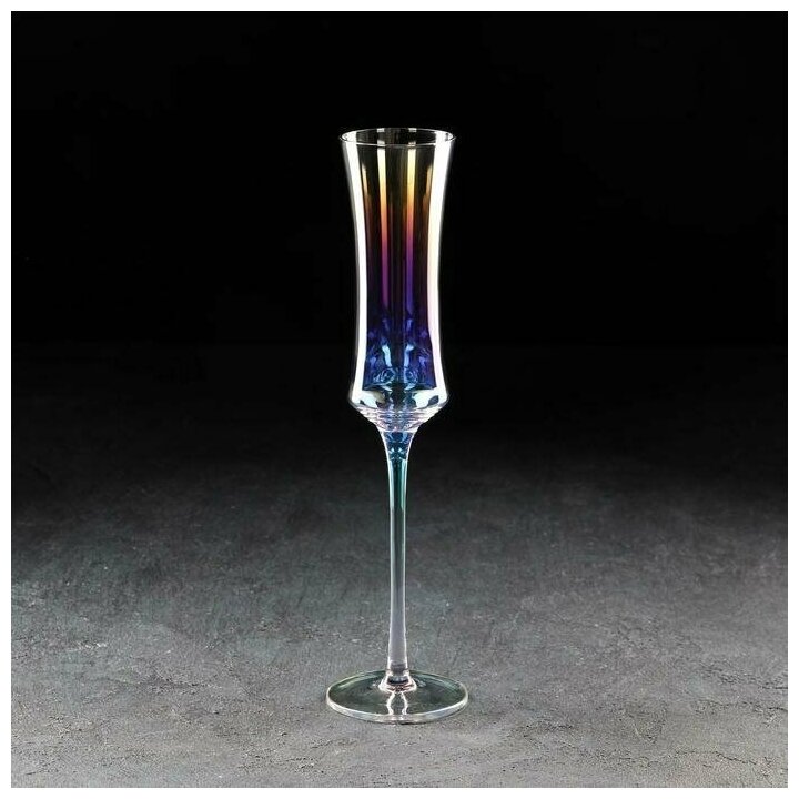 Бокал для шампанского 'Кира', 180 мл, 7х25,5 см, цвет перламутр