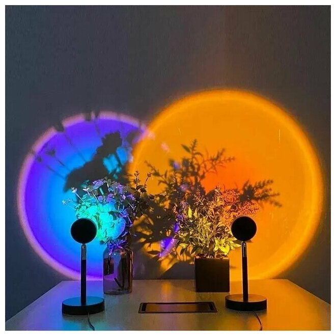Декоративный светильник с эффектом заката 16 цветов/ Закатная лампа, Настольная / Sunset Lamp - фотография № 9