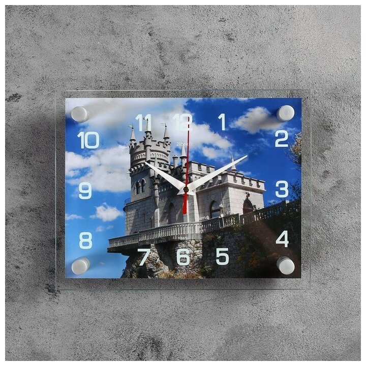 Рубин Часы-картина настенные, серия: Город, "Ласточкино гнездо", плавный ход, 20 х 26 см