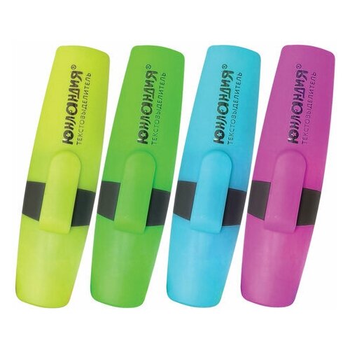 фото Набор текстовыделителей юнландия 4 шт., ассорти, "классика", линия 1-5 мм, 151926