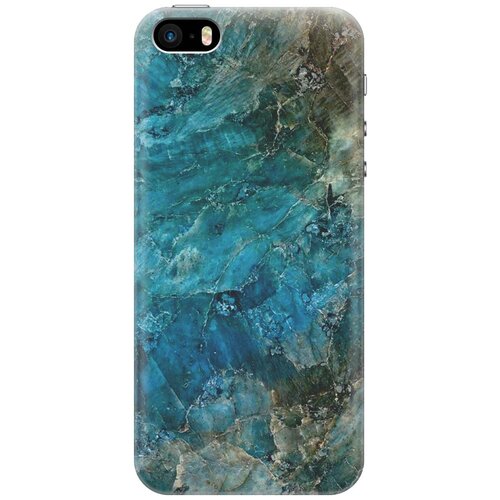 фото Re:paчехол - накладка artcolor для apple iphone se / 5s / 5 с принтом "темно-синий мрамор"