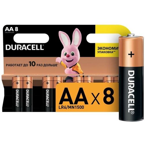 Элемент питания алкалиновый LR LR6-8BL BASIC (блист.8шт) Duracell C0037387 ( 8 упак.)