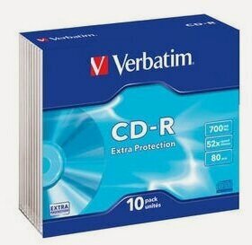 Изображение товара Диск CD-R Verbatim 43415 700MB 52x 10 шт Slim Case