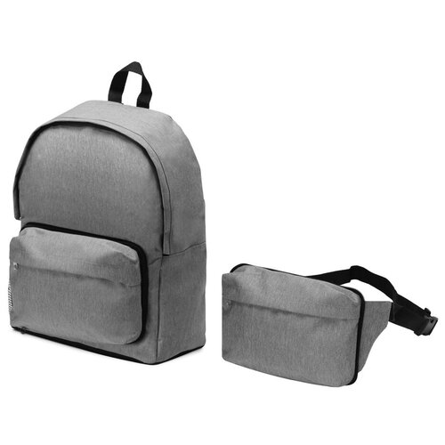 фото Рюкзак из переработанного пластика extend 2-в-1 с поясной сумкой, серый yoogift