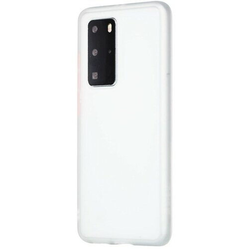 Накладка пластиковая матовая для Huawei P40 Pro с силиконовой окантовкой белая genuine cow leather case for huawei p40 pro case funda soft litchi grain genuine leather case for huawei p40 back cover