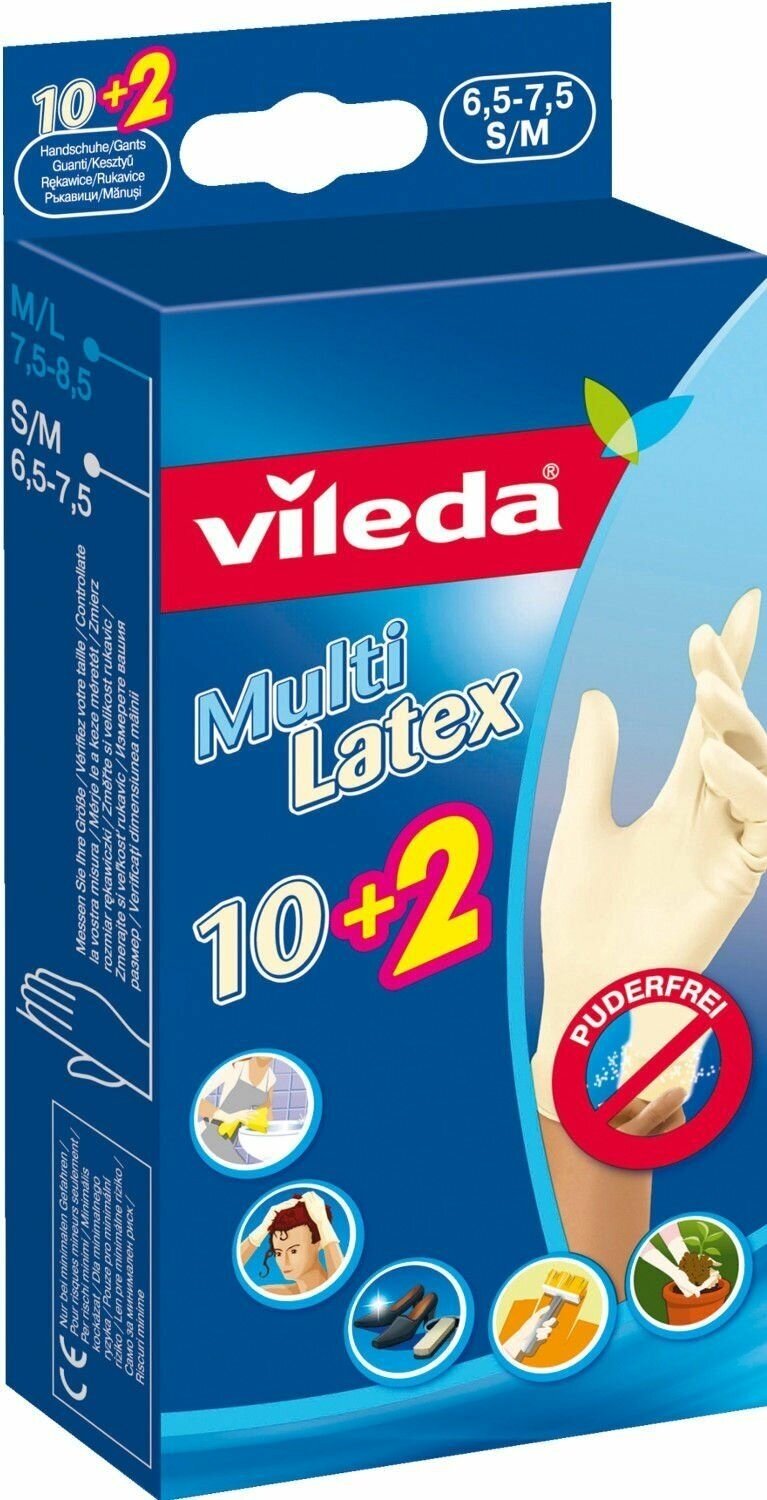 Одноразовые перчатки Vileda 10 шт +2 в упаковке S/M - фото №8