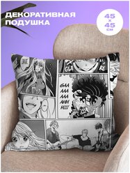 Подушка декоративная рогожка 45х45 "Crazy Getup" рис 16619-1 Manga Anime