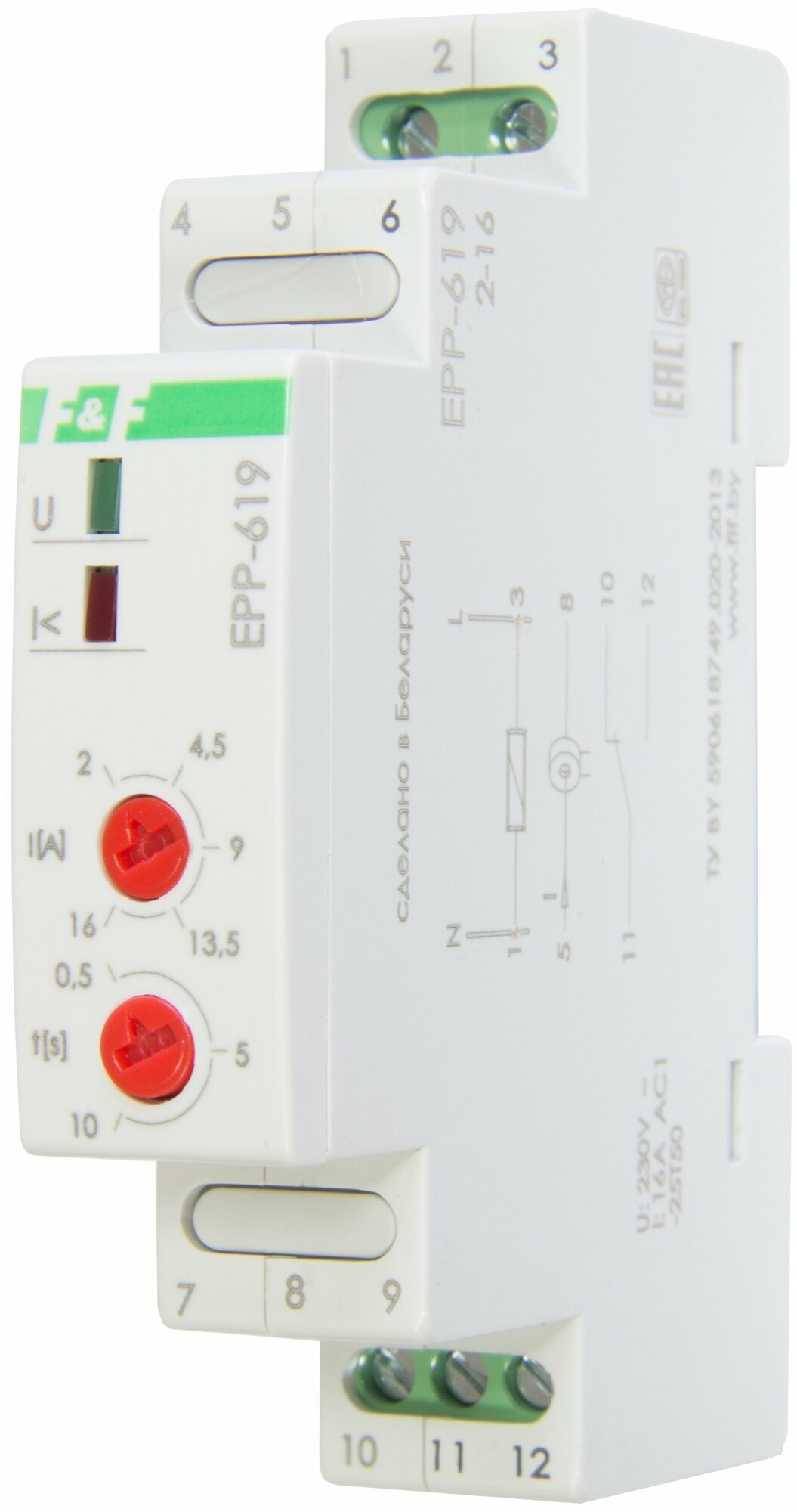 Реле контроля тока EPP-619-02 2-16A для систем автоматики ЕА03004014