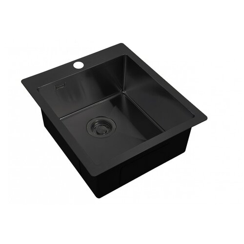 Интегрированная кухонная мойка 51х45см, ZorG Sanitary ZL R 450510 GRAFIT, черный кухонная мойка zorg zl r 590510 bronze