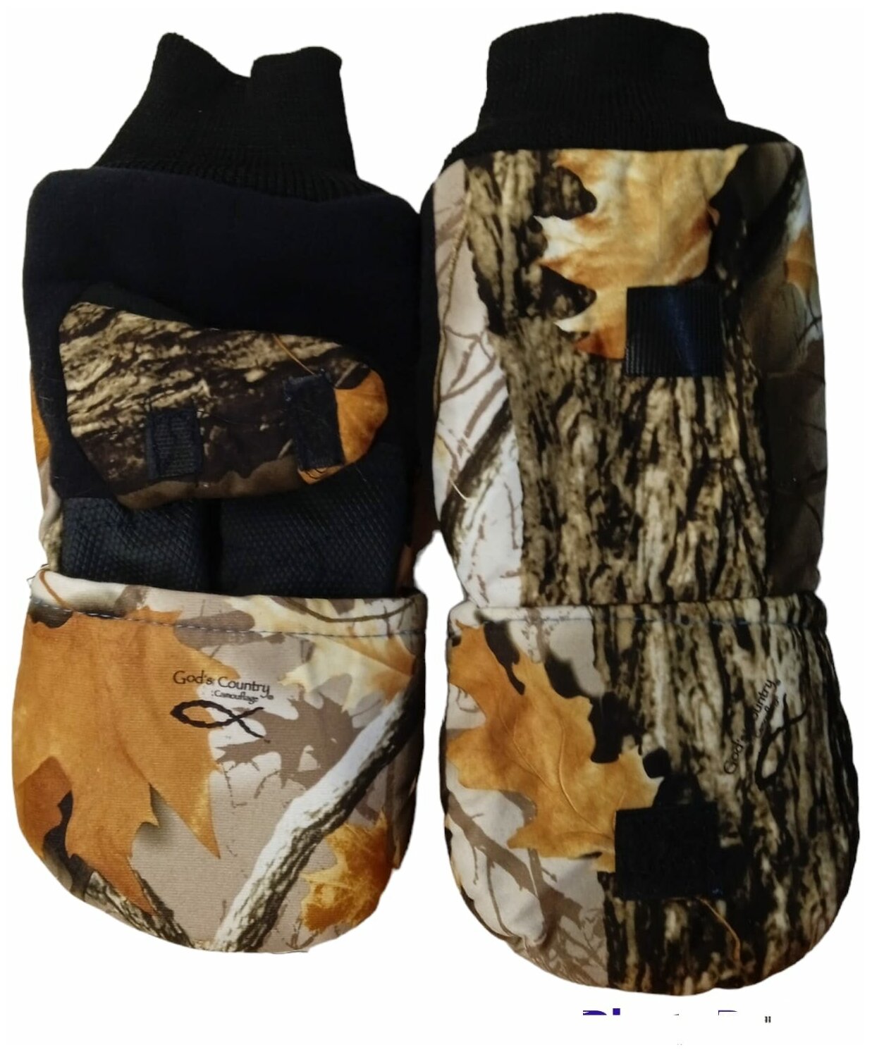 Варежки-перчатки отстёгивающиеся с липучкой / для зимней рыбалки , для охоты , для туризма