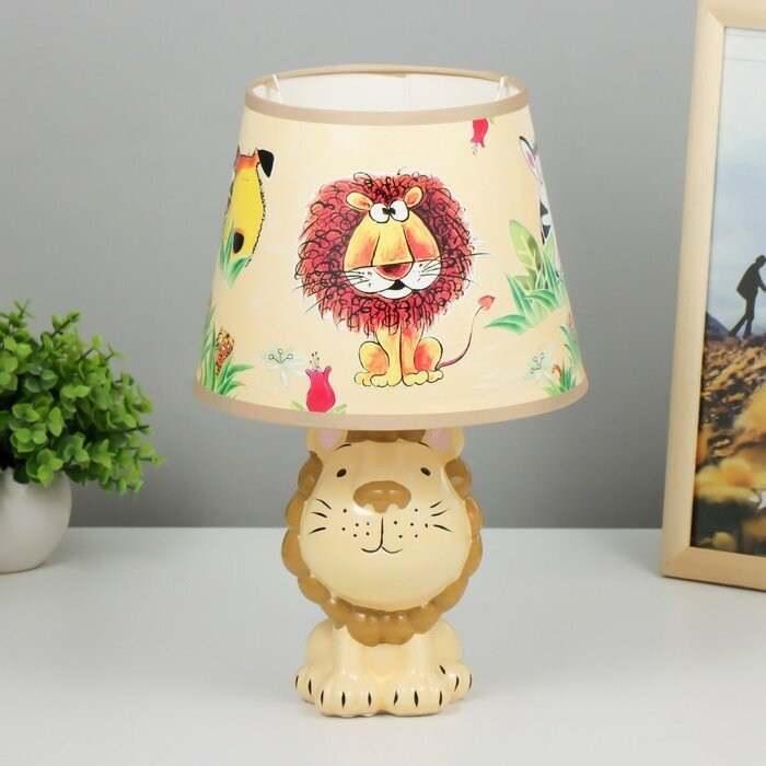 фото Светильник детский "Лев" 1x40Вт E14 коричневый 18х18х28 см