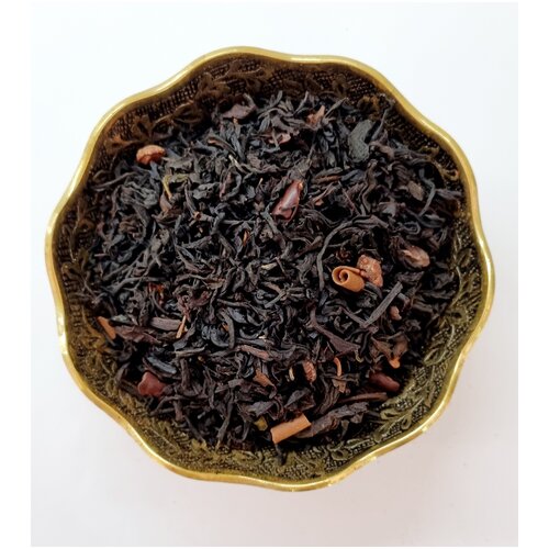 Чёрный чай Винтаж Шоколатье с кусочками какао-бобов и шоколадной крошкой ароматизированный листовой рассыпной 50 грамм
