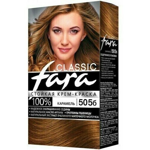 fara classic краска для волос тон 505б карамель 6 упаковок Fara Classic Краска для волос, тон 505б - Карамель, 6 упаковок