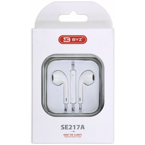 Наушники проводные BYZ SE217A вкладыши с микрофоном 12 метра белый 46400₽