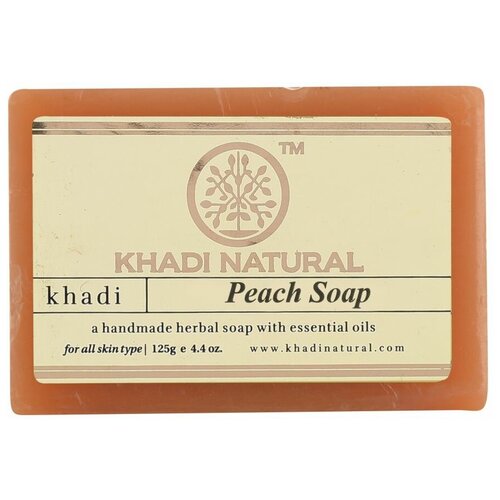 khadi natural мыло кусковое orange soap 125 г Khadi Natural Мыло кусковое Herbal Peach Soap, 125 г