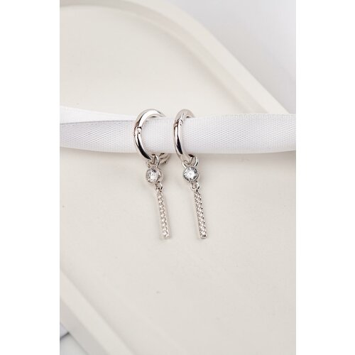 Серьги с подвесками Pepela Jewelry, фианит, серебряный