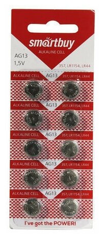 Батарейка SmartBuy AG13 1.5V (357 LR1154 LR44; 10шт)