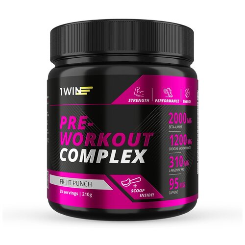 1WIN Предтренировочный комплекс энергетик Pre-workout, вкус Энергетика, 35 порций