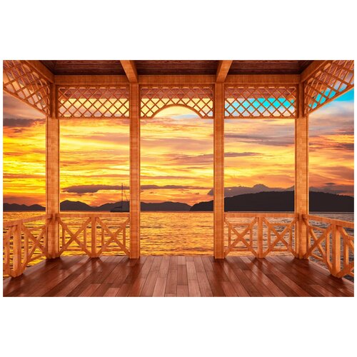 Фотообои на стену HARMONY Decor HDS-065 Терраса, 200 х 135 см, флизеиновые