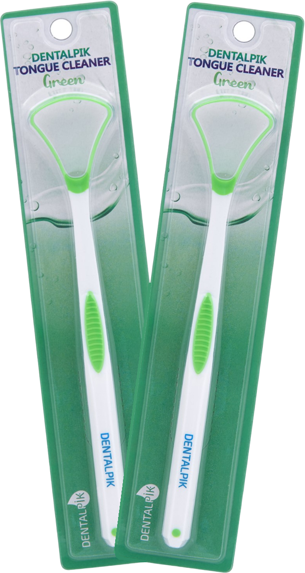 Комплект скребок для языка Dentalpik Tongue Cleaner 3 шт зеленый