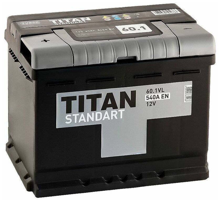 Автомобильный аккумулятор TITAN STANDART 6CT-601 VL 242х175х190