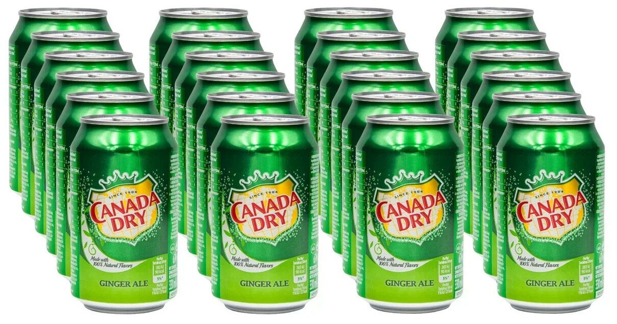 Canada Dry Ginger Ale 0.33л Упаковка 24 шт - фотография № 1