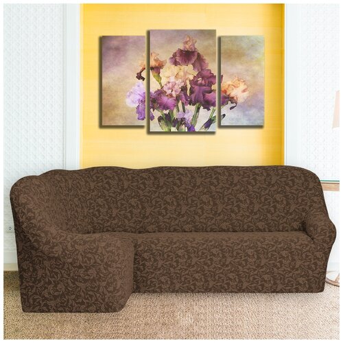 фото Karteks чехол для мебели bloom цвет: коричневый (трехместный)