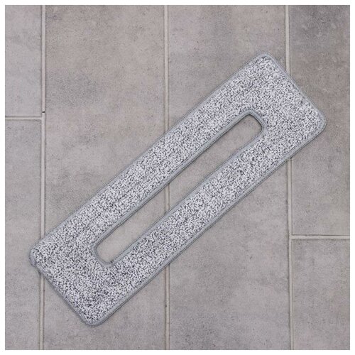 Насадка для плоской швабры с вертикальным отжимом, 38х12 см, ммикрофибра, цвет серый