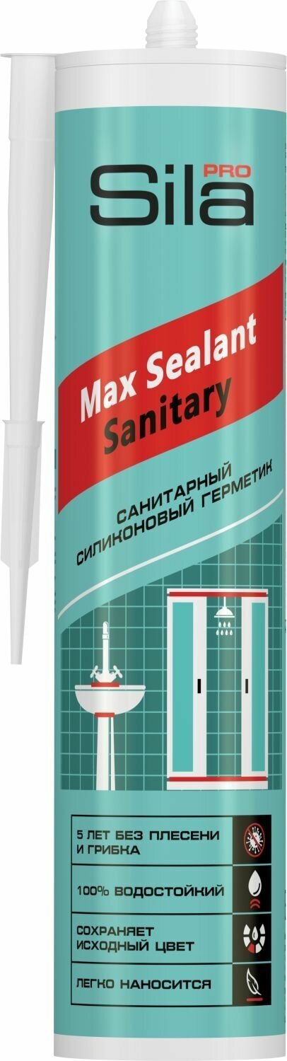 Герметик силиконовый санитарный белый 280мл Sila PRO Max Sealant Sanitary SS2804