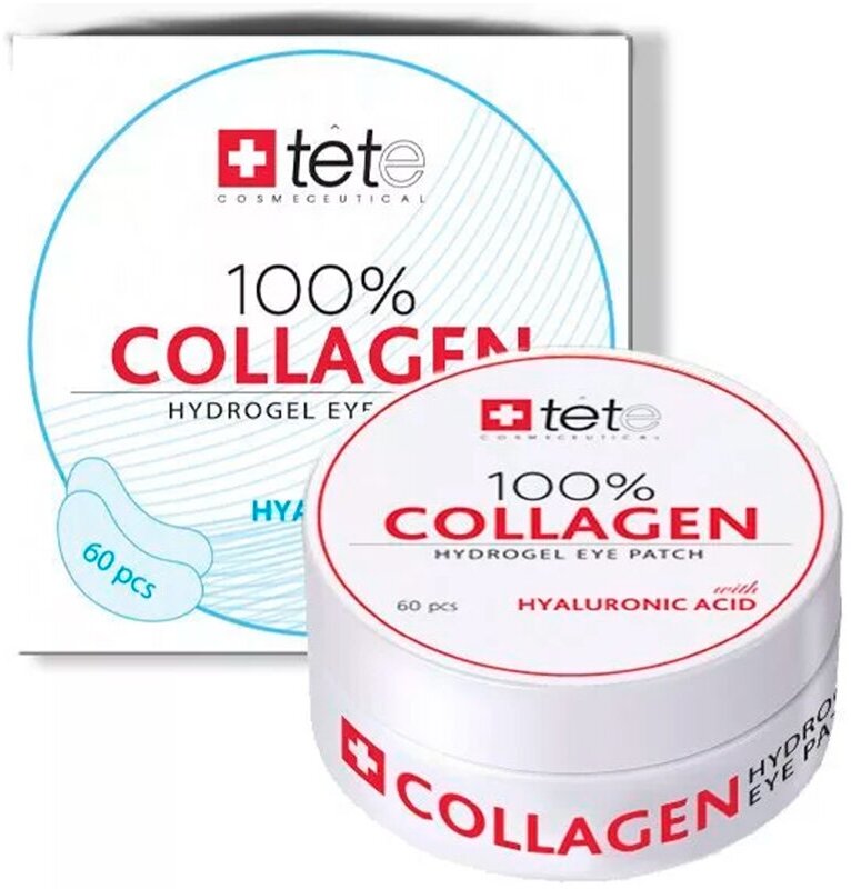 TETe Cosmeceutical, Патчи для глаз гидроколлагеновые 100% Collagen Hydrogel Eye Patch, 60 шт.