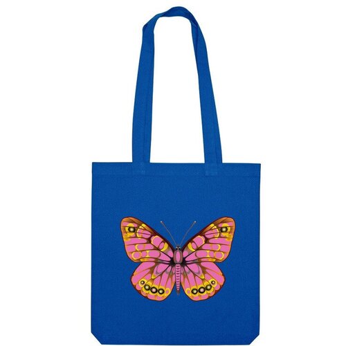 Сумка шоппер Us Basic, синий сумка розовая бабочка фиолетовый