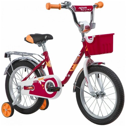 Детский велосипед NOVATRACK 16 MAPLE красный полная защита цепи тормоз нож багажник перкорзина 873000₽