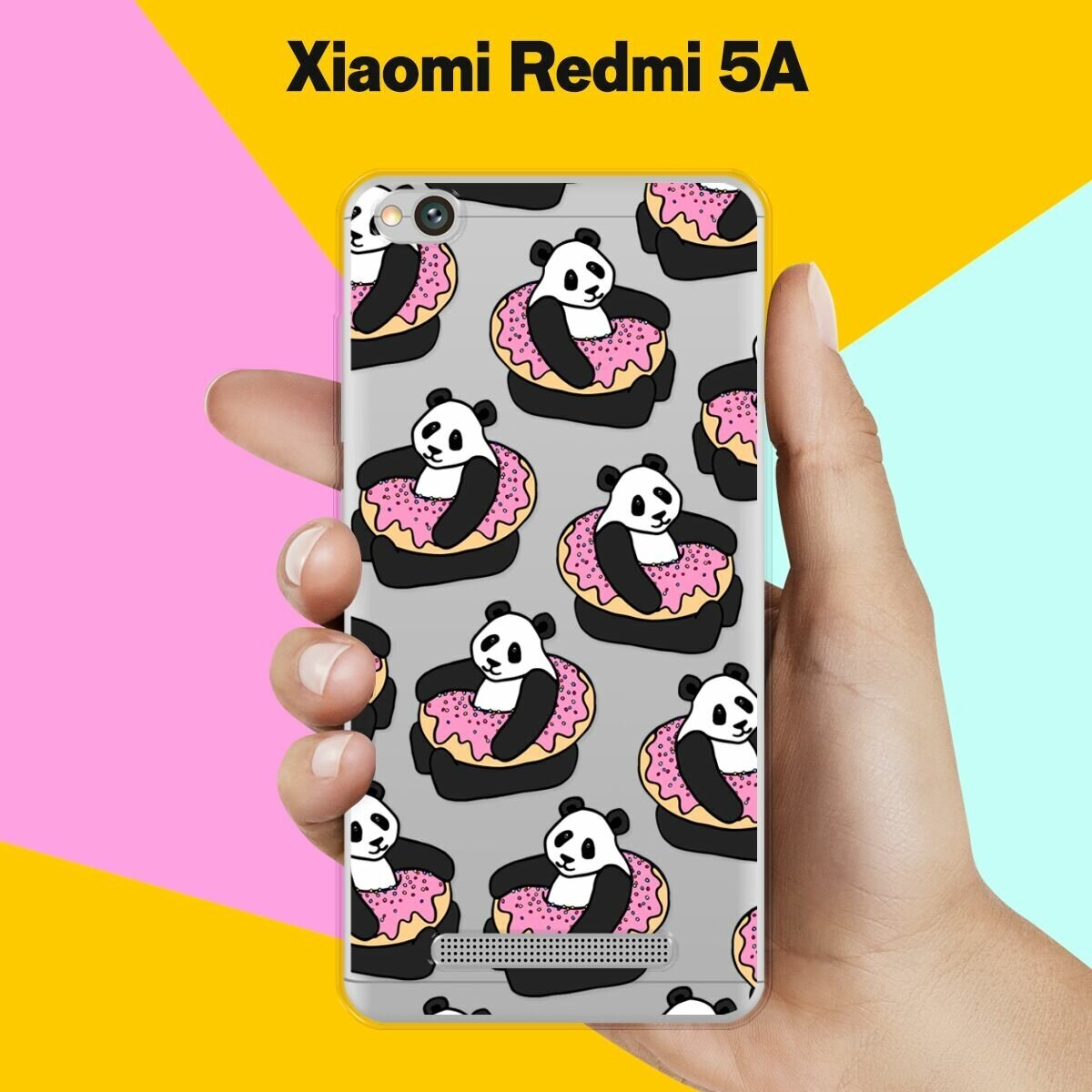 Силиконовый чехол на Xiaomi Redmi 5A Панды / для Сяоми Редми 5А