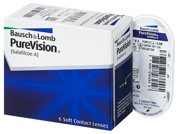 Контактные линзы Bausch & Lomb PureVision, 6 шт. — купить сегодня c дос...