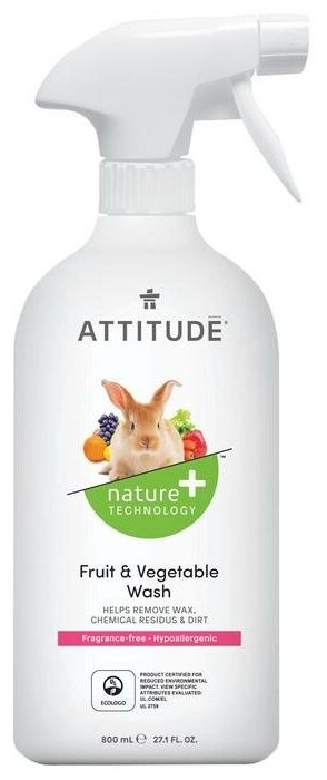 ATTITUDE Средство для мытья фруктов и овощей с дозатором, 0.8 л, 0.8 кг