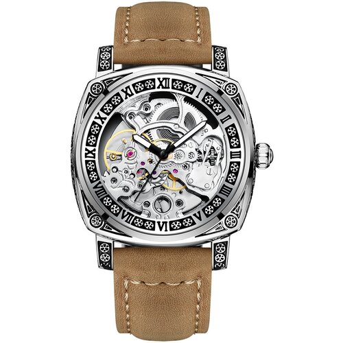 фото Наручные часы скелетоны, серебряный binbond