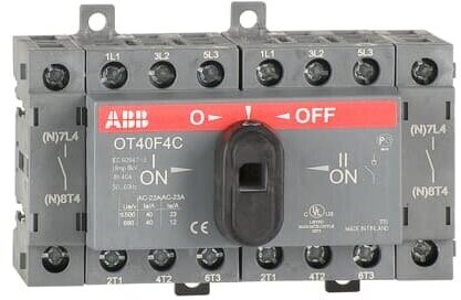 Рубильник реверсивный 4-х полюсный ABB OT40F4C до 40A 1SCA104934R1001