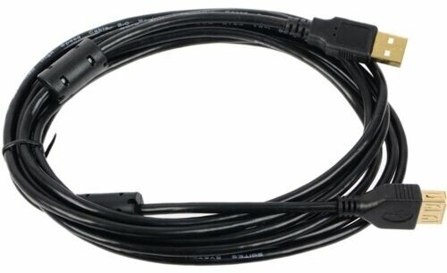 Удлинитель USB2.0 5Bites UC5011-050A Pro Am-Af позолоченные разъемы 2 феррита - кабель 5 метров