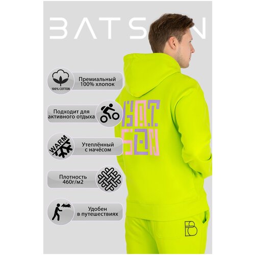 фото Худи batson, размер l, зеленый