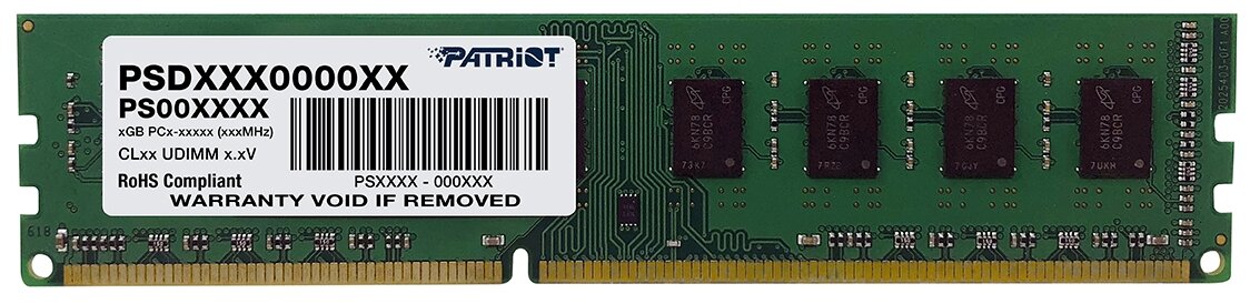 Оперативная память Patriot Memory SL 4 ГБ DDR3 1333 МГц DIMM CL9 PSD34G13332