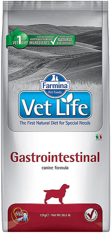 Vet Life Dog Gastrointestinal корм для собак при заболевании ЖКТ Диетический, 12 кг.