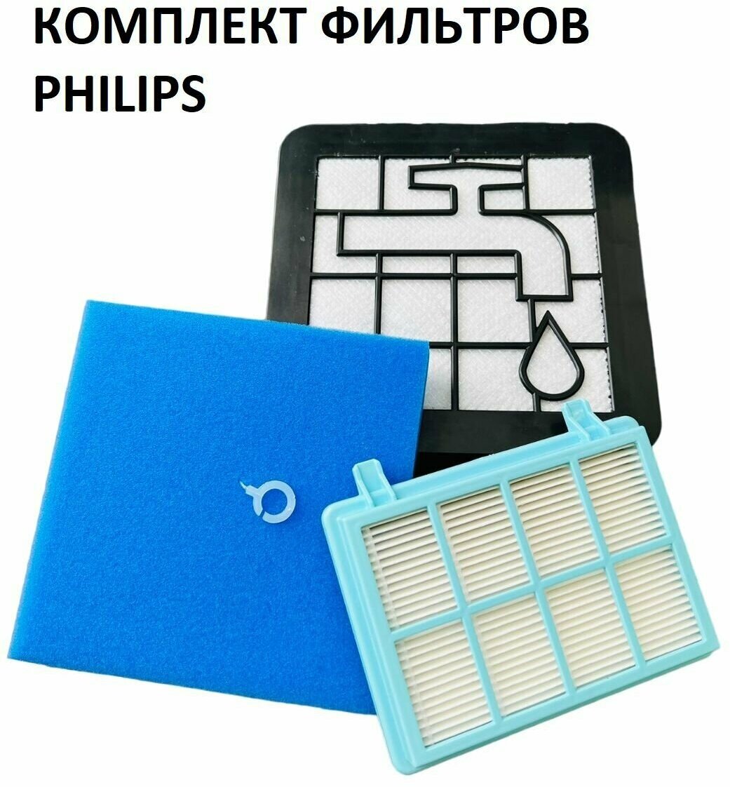 Комплект фильтров пылесоса Philips Power PRO FC9330/FC9350 для моделей PowerPro Active и PowerPro Compact/PowerPro City