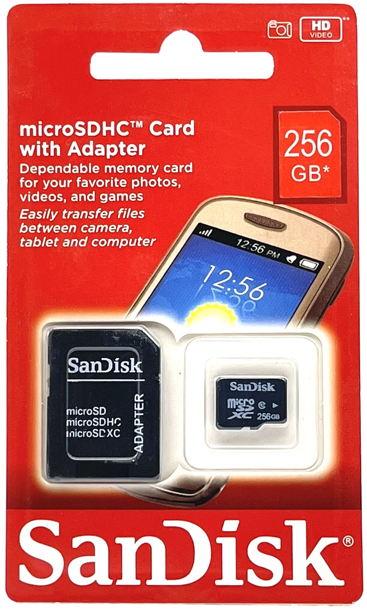   SanDisk microSDXC 256  Class 10, V30, A2, UHS-I, R/W 200/140 /,   SD