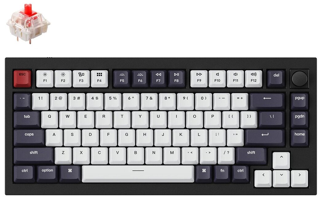 Клавиатура Keychron Q1-M1, RGB, Red Switch, 84 кнопоки, Black