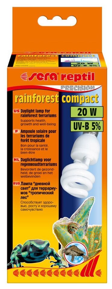 Лампа SERA reptil rainforest compact UV-B 5% 20w (S32020) - фотография № 3