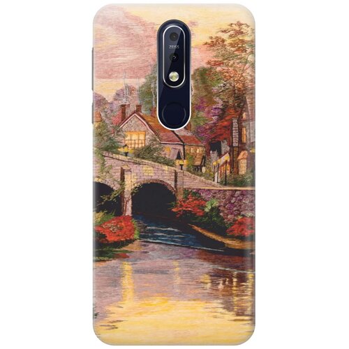 фото Re:paчехол - накладка artcolor для nokia 7.1 (2018) с принтом "вид на живописный мост"