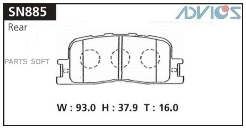 Дисковые тормозные колодки ADVICS ADVICS SN885 | цена за 1 шт