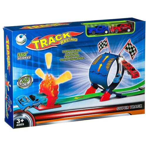 гоночный трек петля с инерционной машиной track racing Трек Global Toys Track Racing 011-10